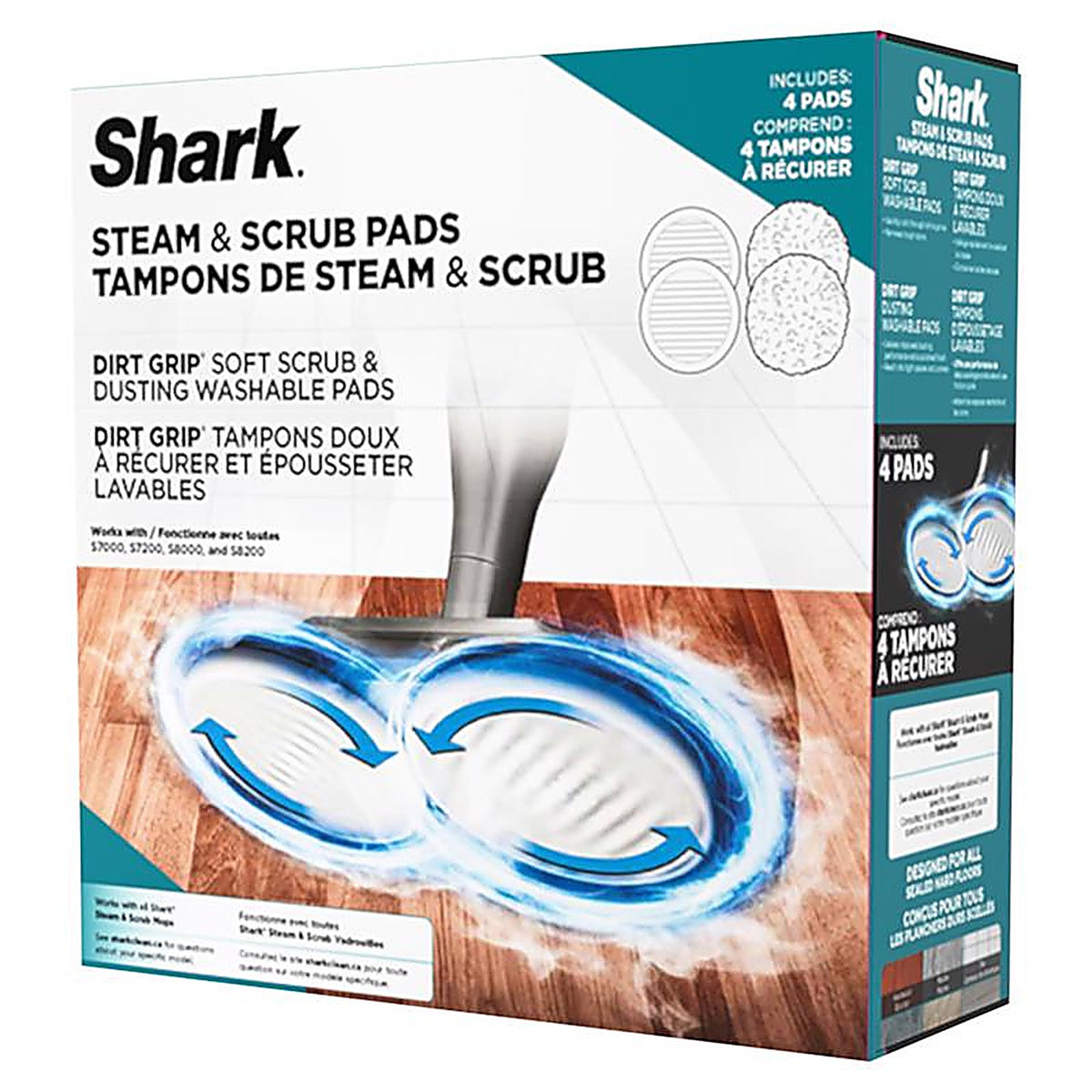 Shark - XKITP7000D - 7.63 In. D Aluminum/Microfiber Cleaner Floor Pad White/Grey