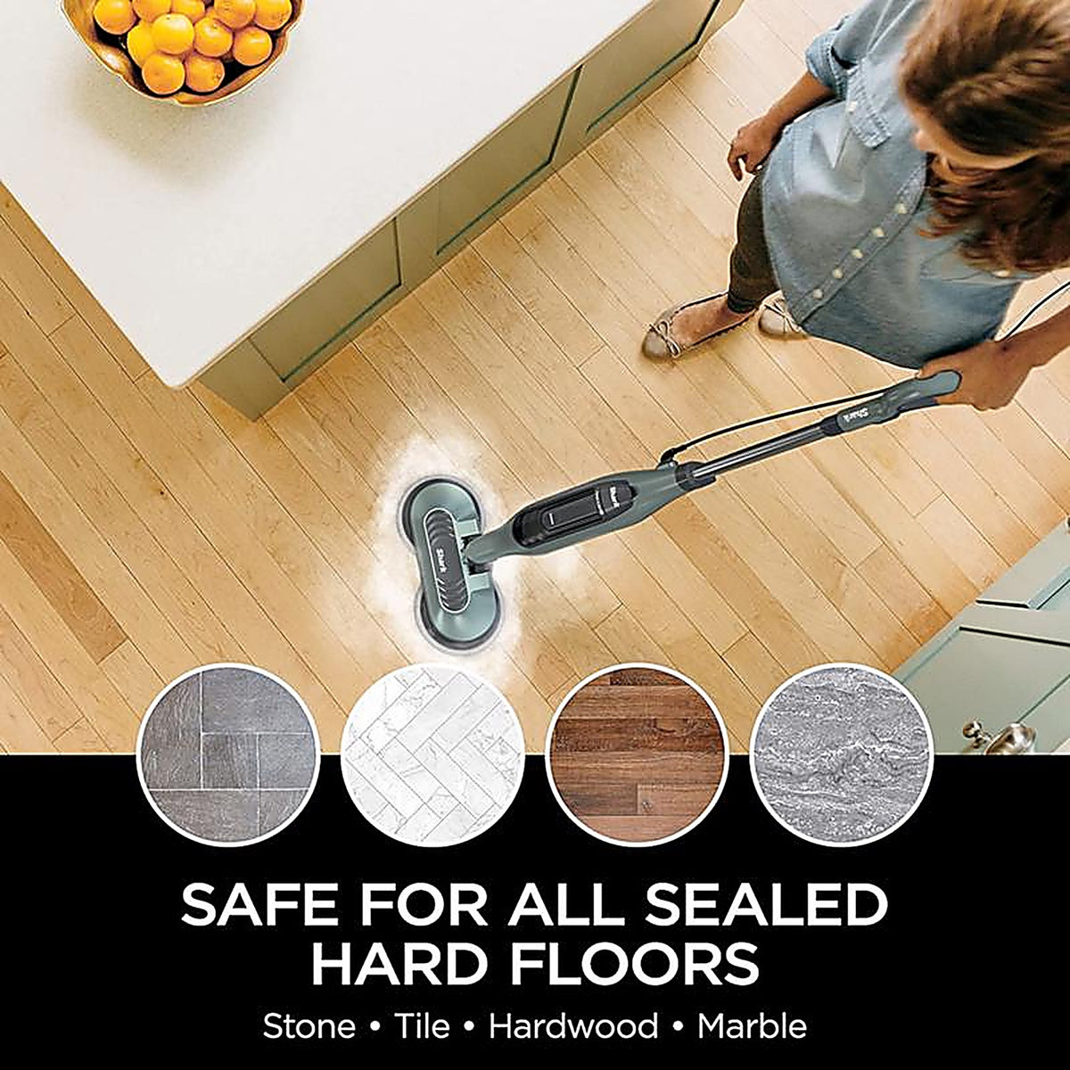 Shark - XKITP7000D - 7.63 In. D Aluminum/Microfiber Cleaner Floor Pad White/Grey