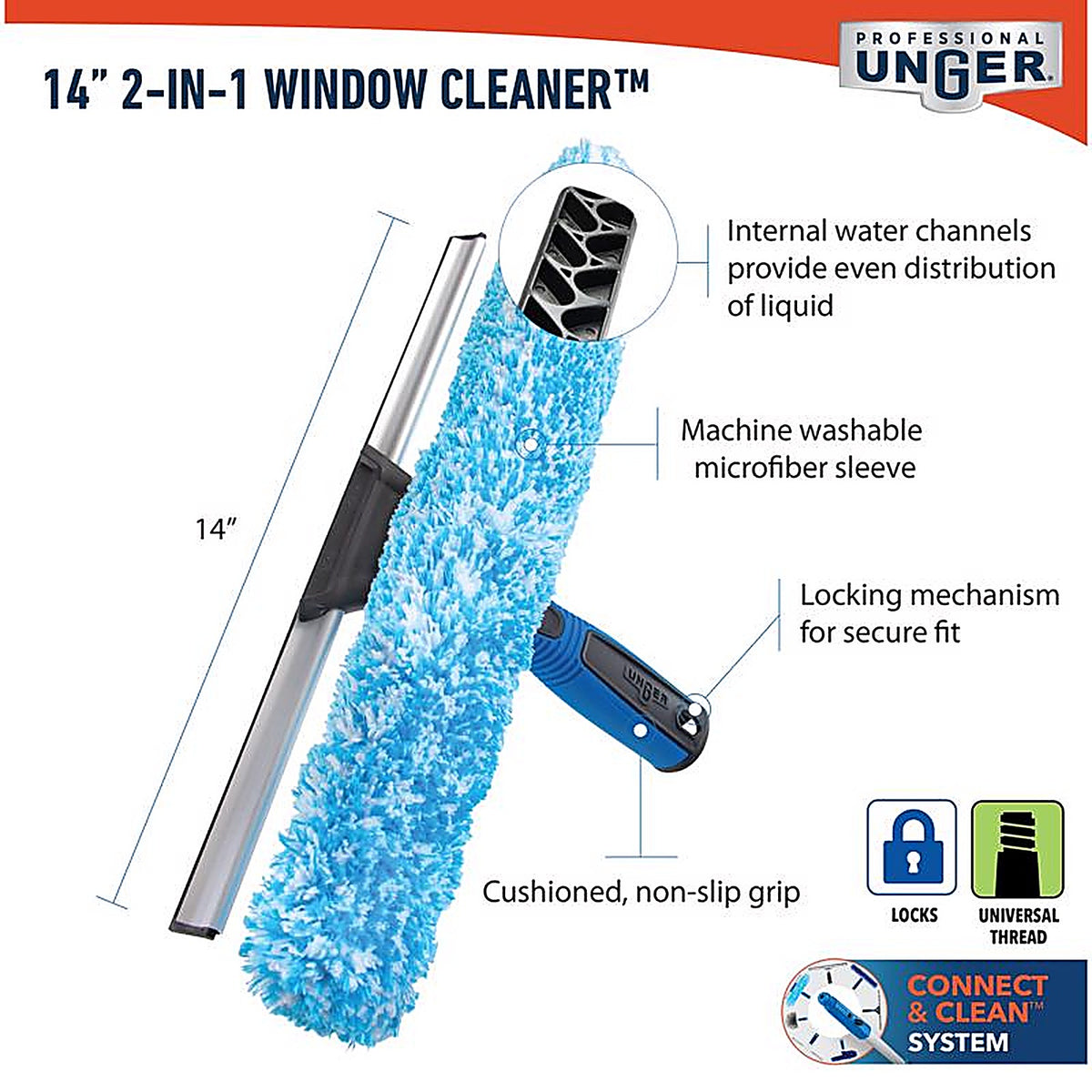 Unger - 983920 - 14 In. Plastic Window Scrubber