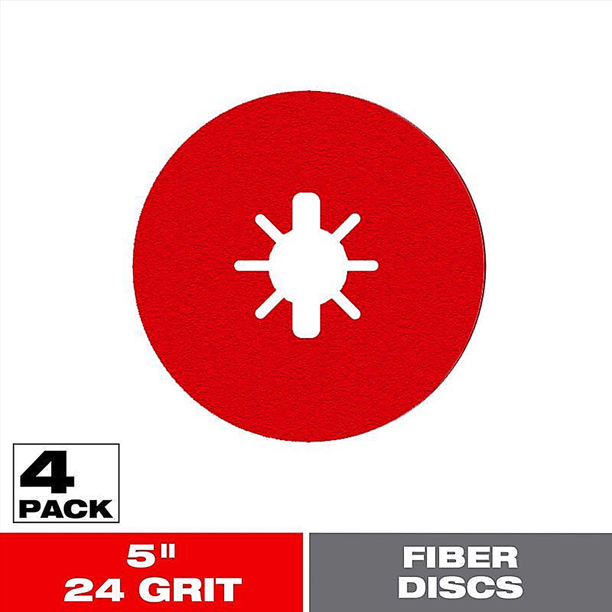 Diablo - DCF050024S04G - 5 In. Aluminum Oxide Center Mount Fiber Disc 24 Grit Extra Coarse 4 Pack
