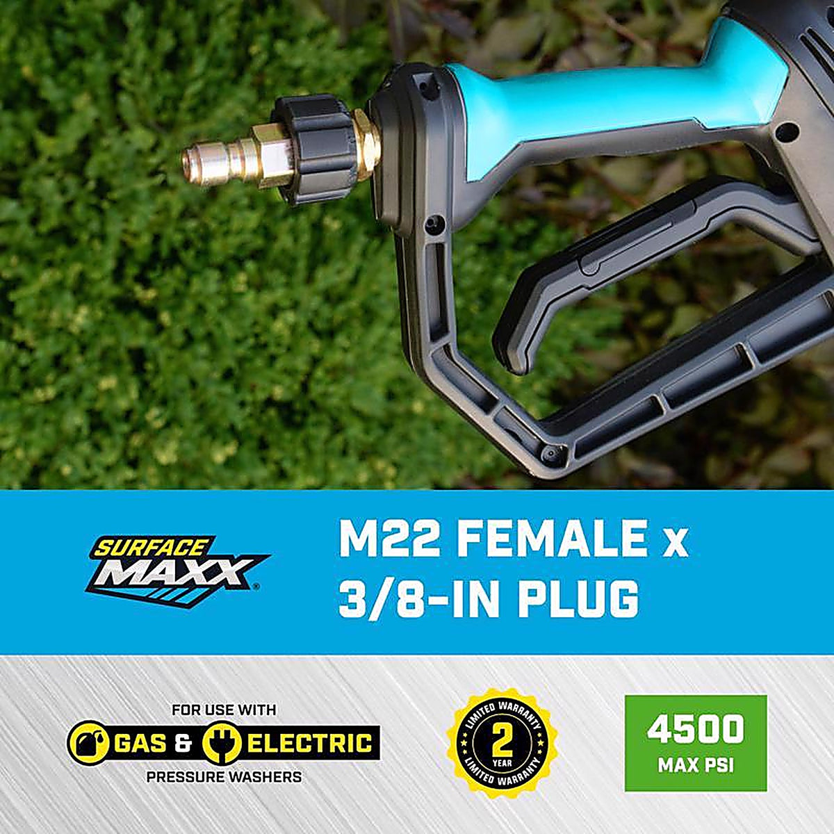 SurfaceMaxx - SGY-PWA27 - M22 Female X 3/8-In Plug Quick Connect Plug 4500 PSI
