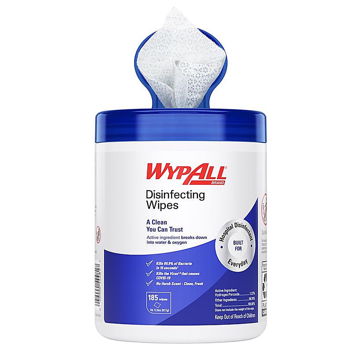 Wypall - 54481 - Polyester/Polyamide/Polypropylene Disinfecting Wipes 5.7 In. W X 7 In. L 555 Sheet 185 Pack