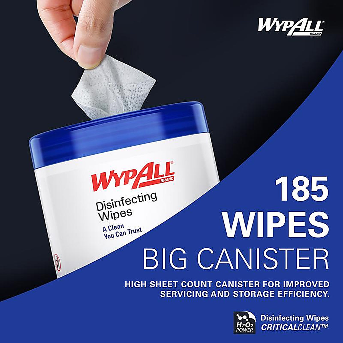 Wypall - 54481 - Polyester/Polyamide/Polypropylene Disinfecting Wipes 5.7 In. W X 7 In. L 555 Sheet 185 Pack