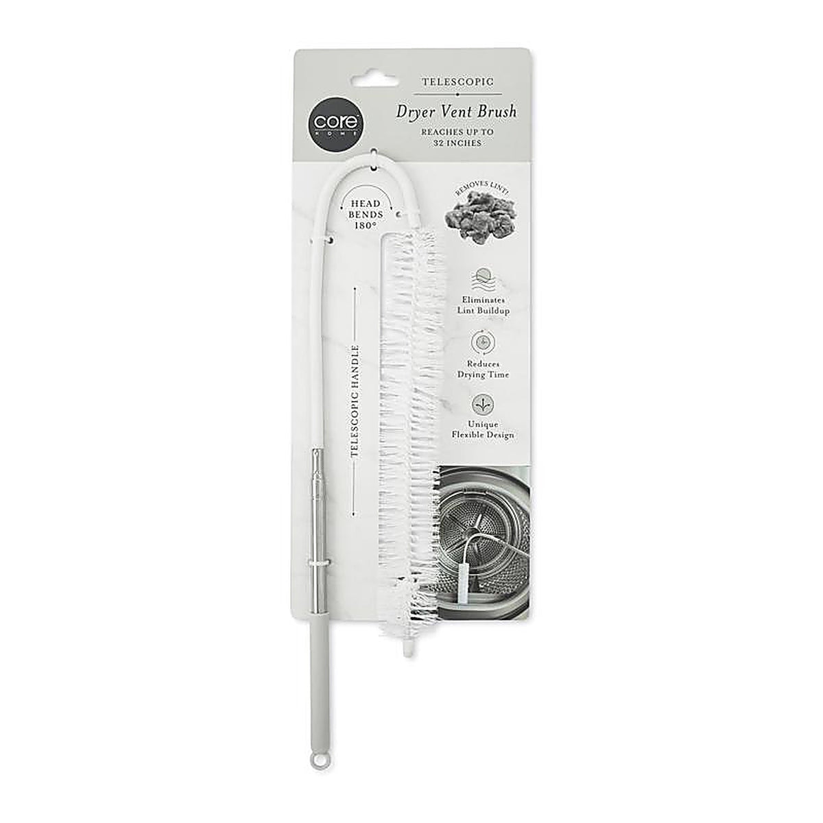 Core Home - 57450-AC - Telescopic 5 In. W Dryer Vent Brush