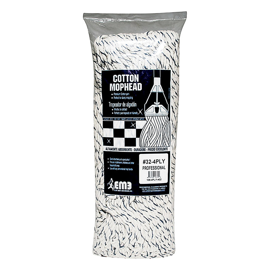 Elite 106-4PLY-#32 #32 Cut End 4-Ply Cotton Mop Head