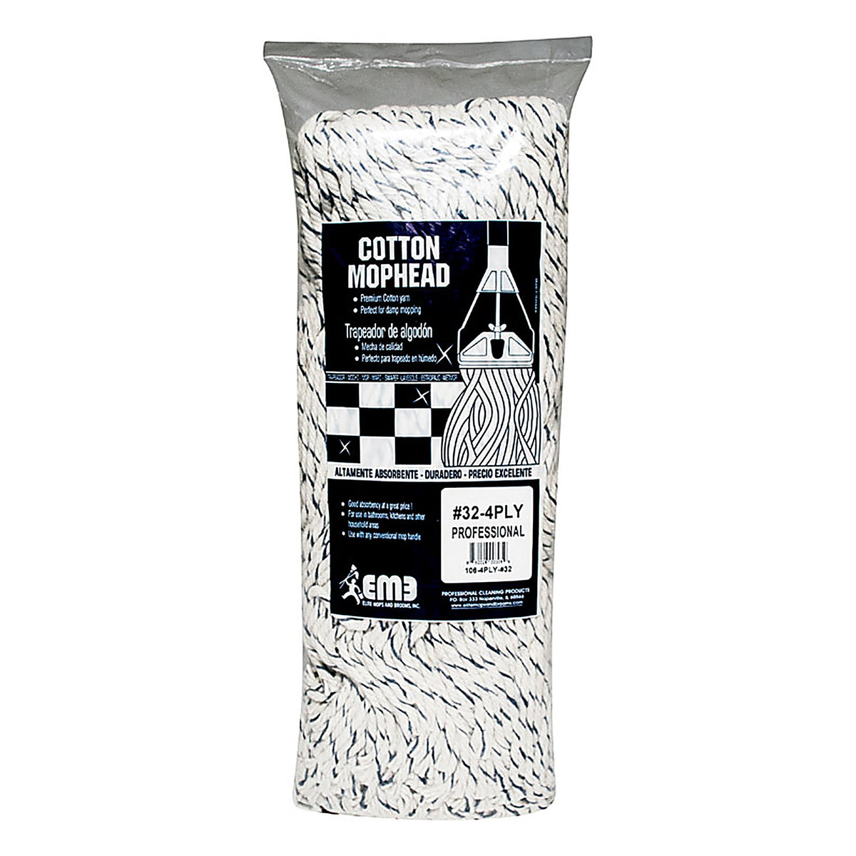 Elite 106-4PLY-#32 #32 Cut End 4-Ply Cotton Mop Head
