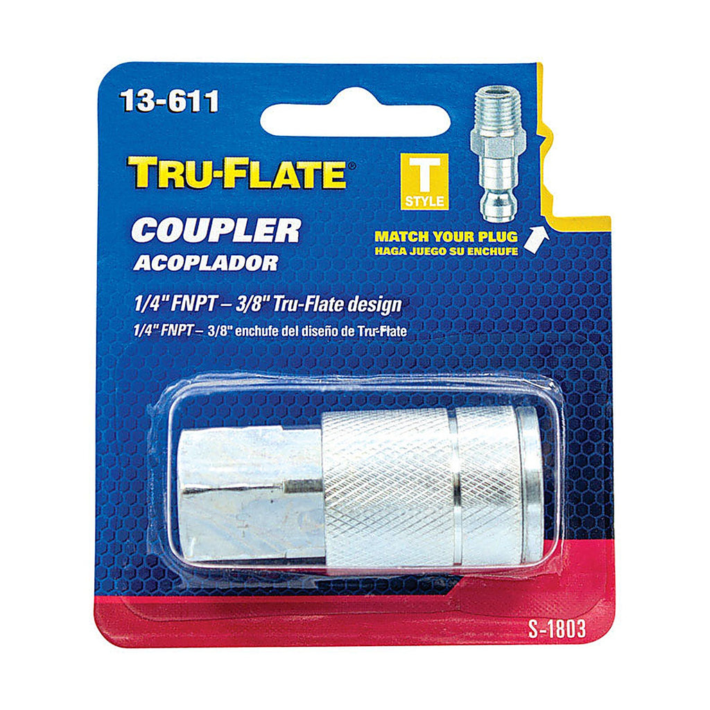 Tru-Flate TRFL13611 Brass Quick Change Coupler 1/4 in. Female 1 pc