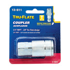 Tru-Flate TRFL13611 Brass Quick Change Coupler 1/4 in. Female 1 pc