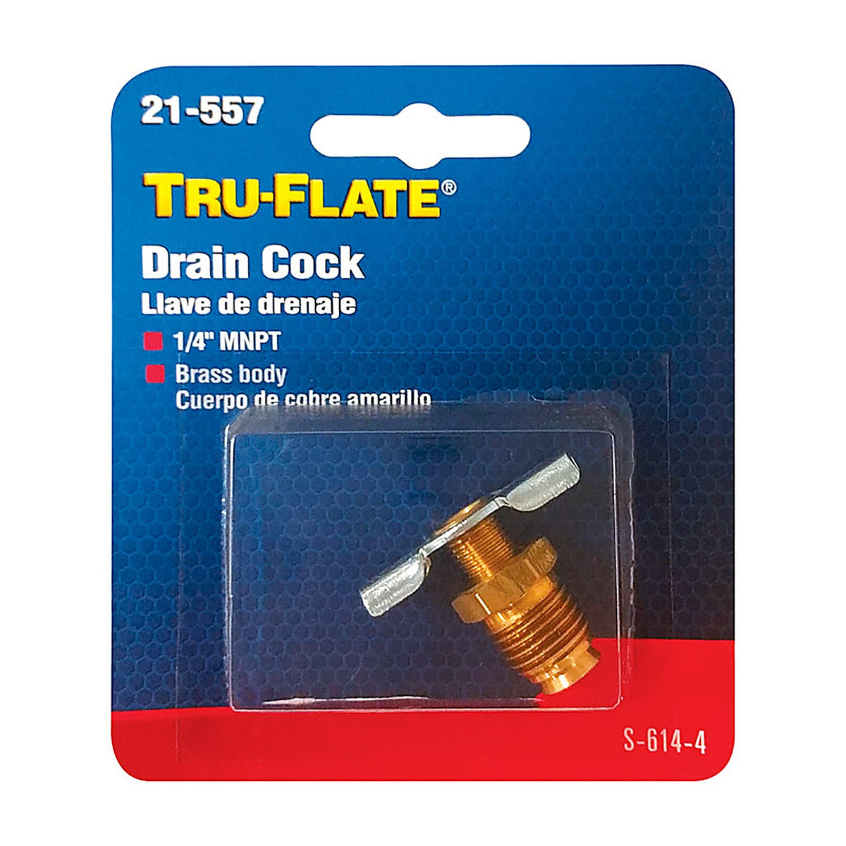 Tru-Flate TRFL21557 Steel Drain Cock 1/4 in. Male 1 pc