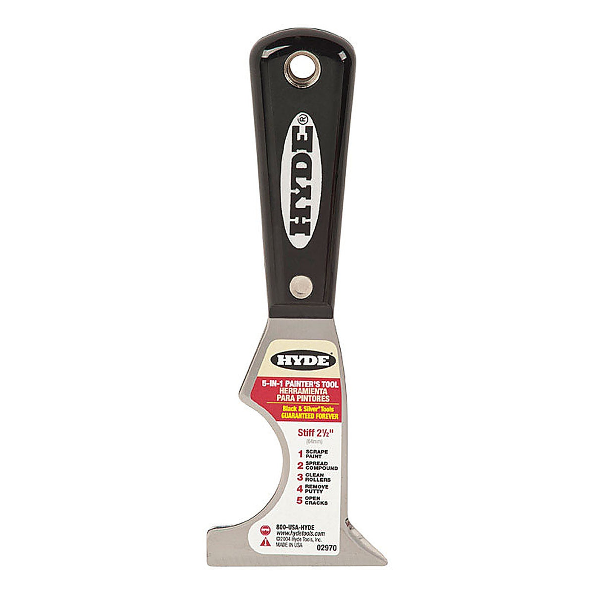 Hyde - 02970 - Black & Silver 2-1/2 In. W Steel 5-In-1 Multi-Purpose Scraper Tools