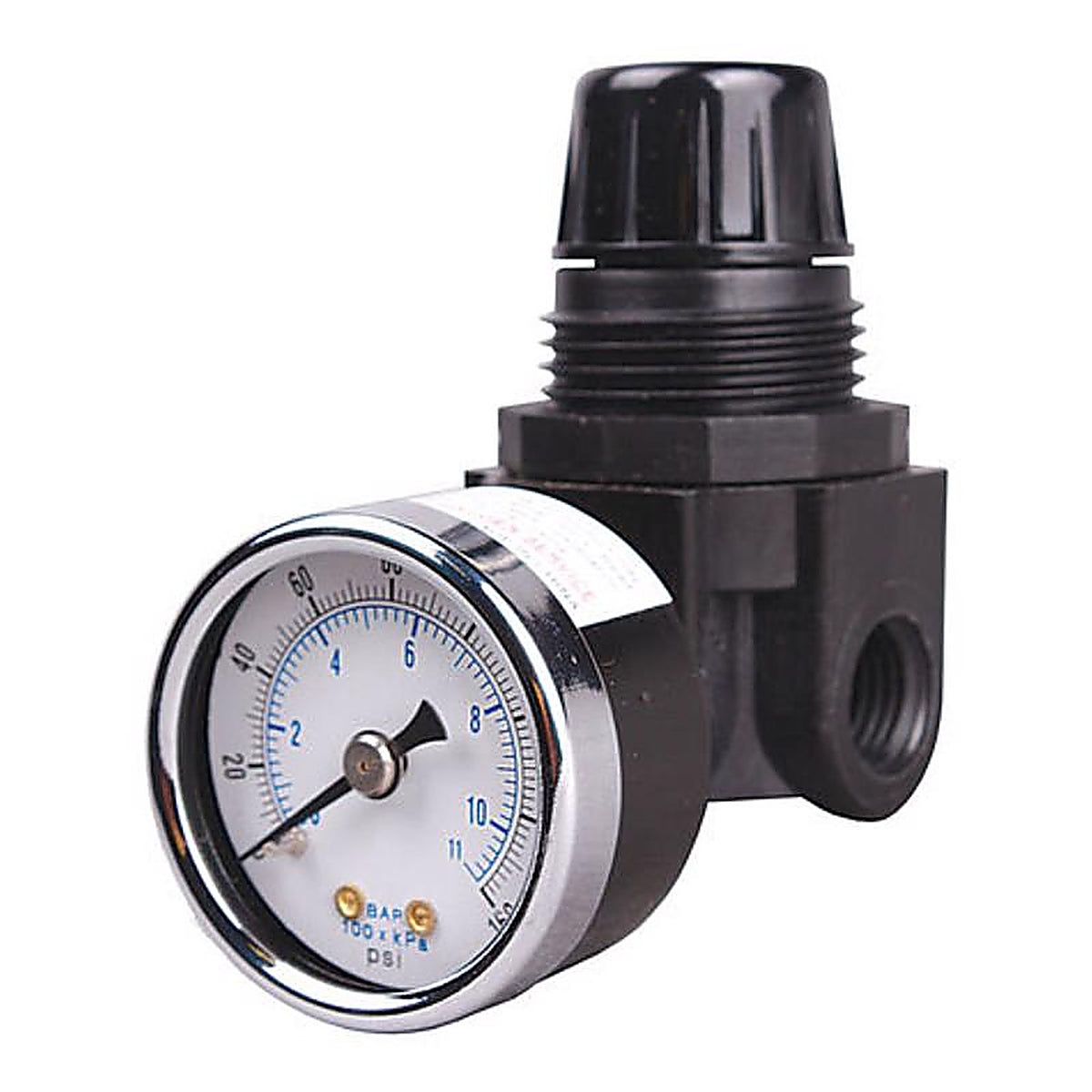 Tru-Flate TRFL24444 Plastic/Steel Mini Regulator with Gauge 1/4 in. NPT 250 psi 1 pc