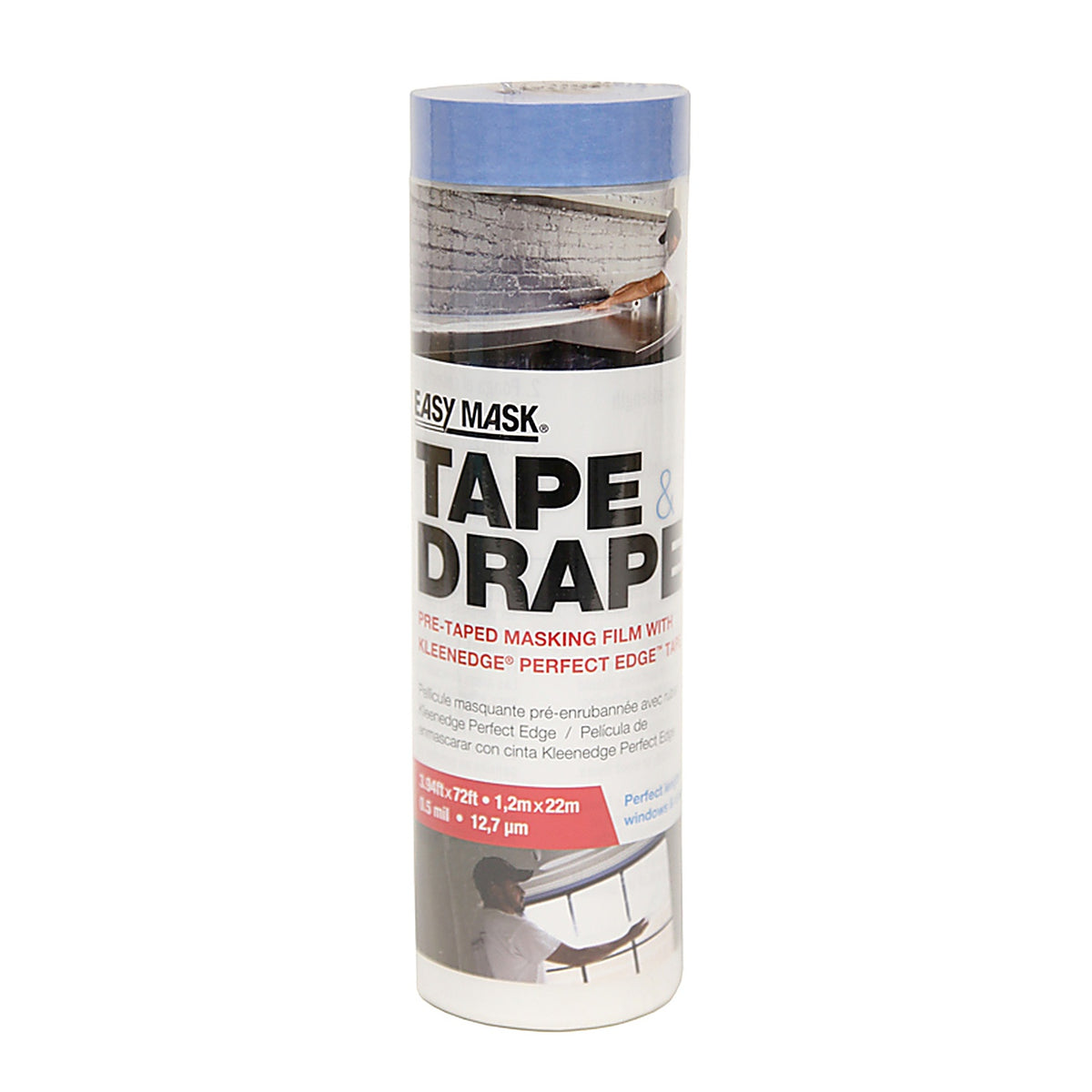 Trimaco 949560 4 W x 4 ft. L x 0.5 mil Plastic Pre-Taped Painters Plastic 1/Pack