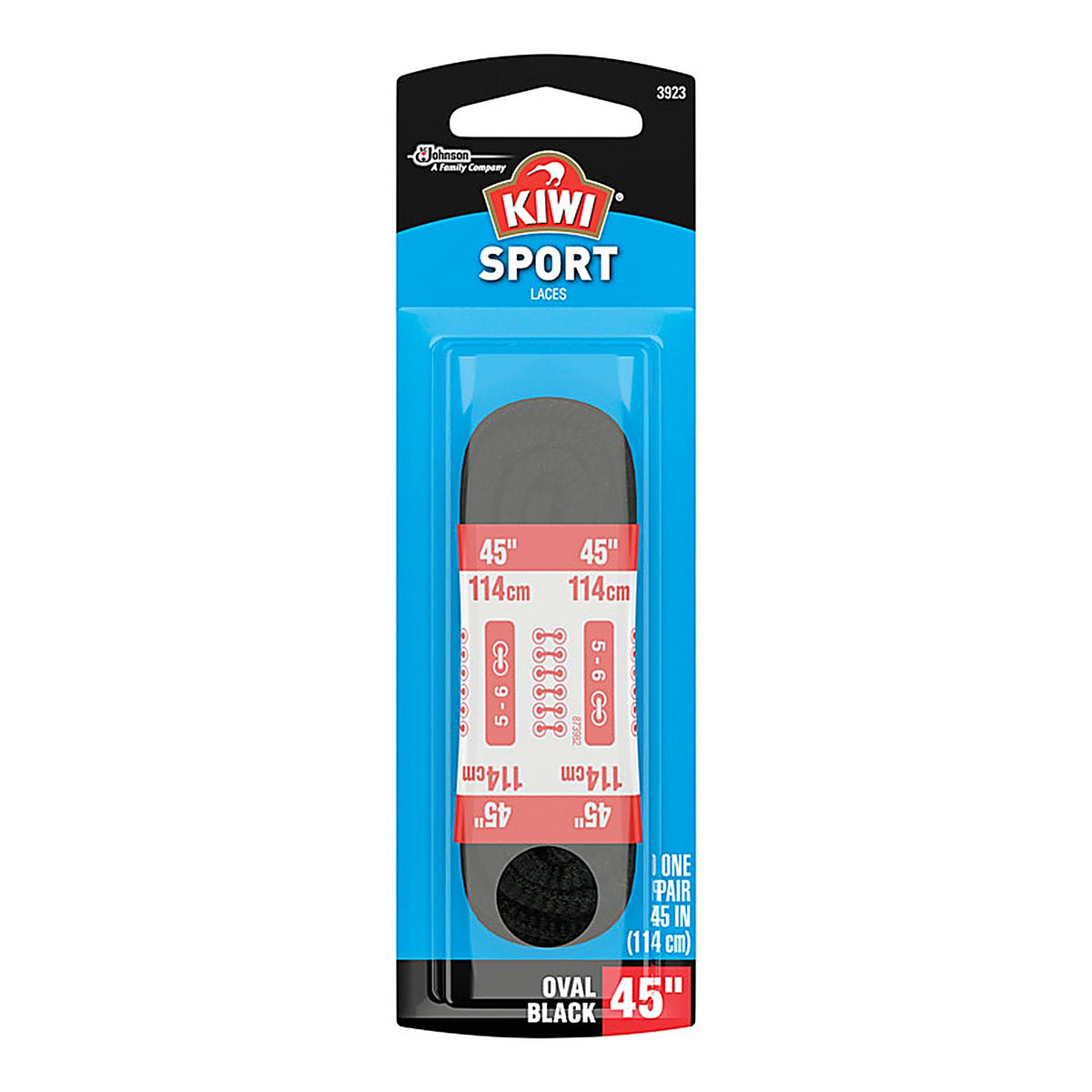 Kiwi 63392 Sport 45 in. Black Athletic Shoe Laces