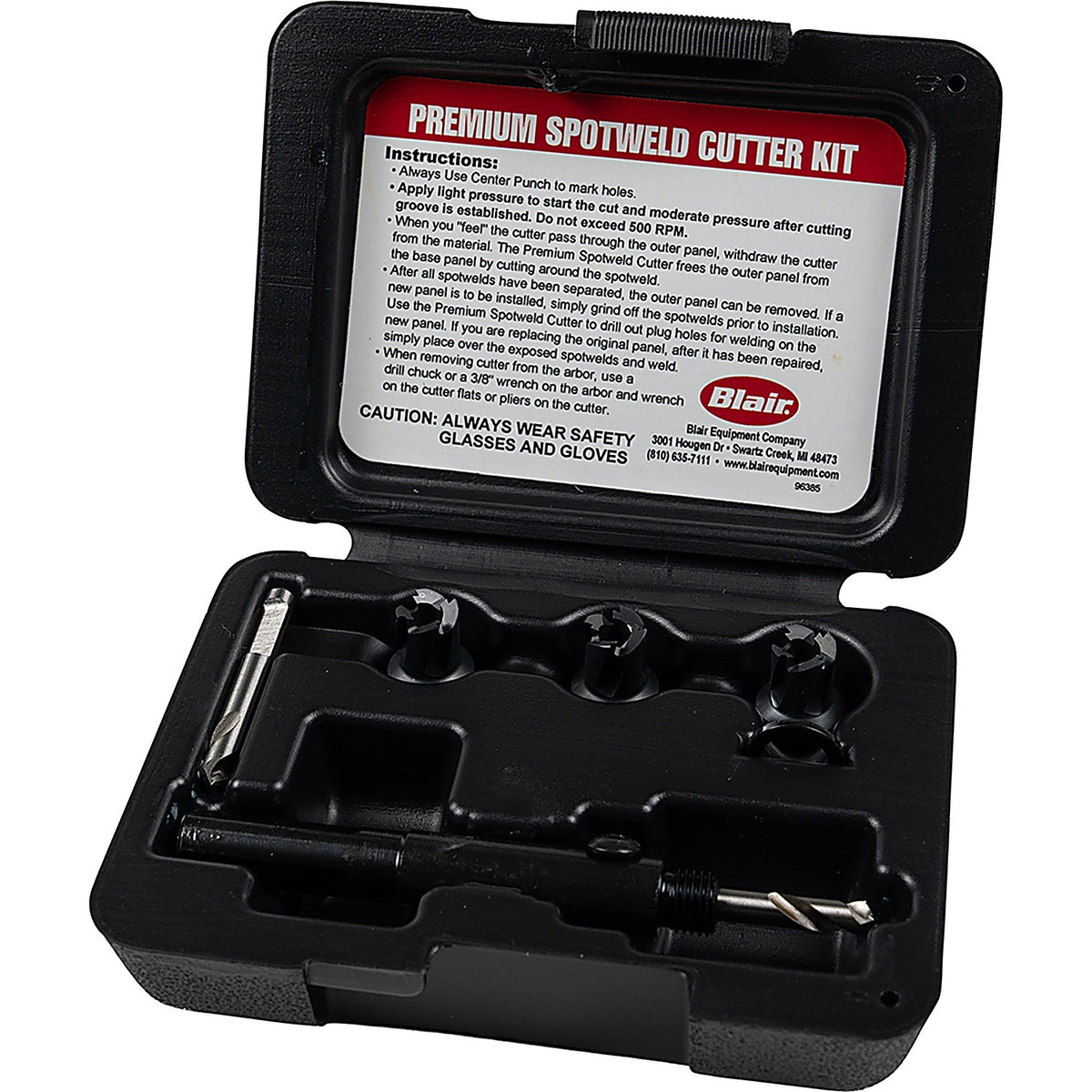Blair Equipment - 11096KX - (3) 3/8 Inch Cutters, Arbor, w/Skip-Proof Pilot, & Extra Pilot