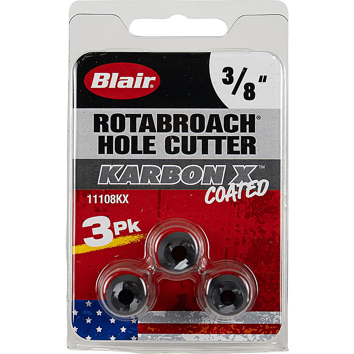 Blair Equipment - 11108KX - 3Pk 3/8 Inch Cutters with Kx Coating
