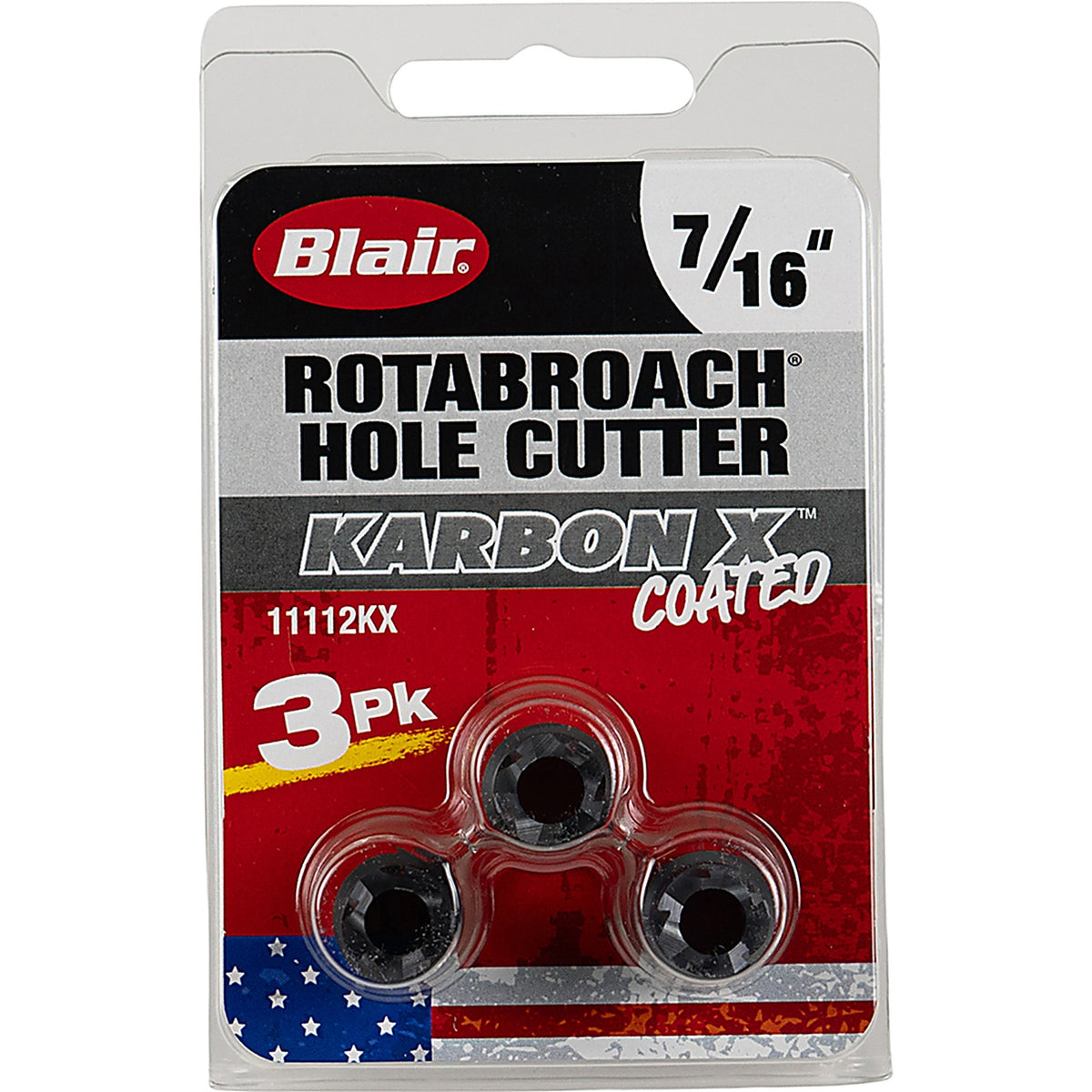 Blair Equipment - 11112KX - 3Pk 7/16 Inch Cutters with Kx Coating