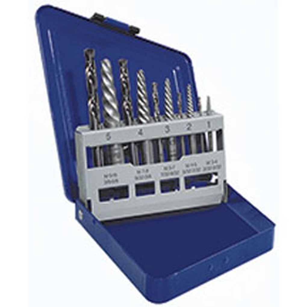 Irwin - 11119 - 10 Piece Left-Hand Spiral Extractor and Drill Bit Set