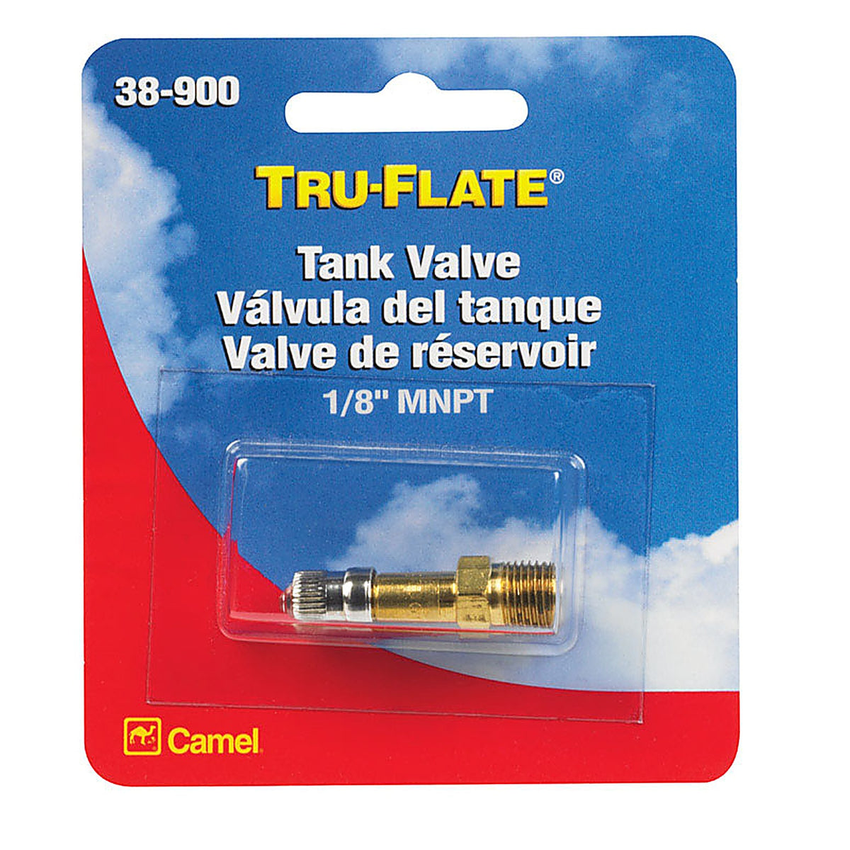 Tru-Flate TRFL38900 Brass Tank Valve 1/8 in. Male 1 pc