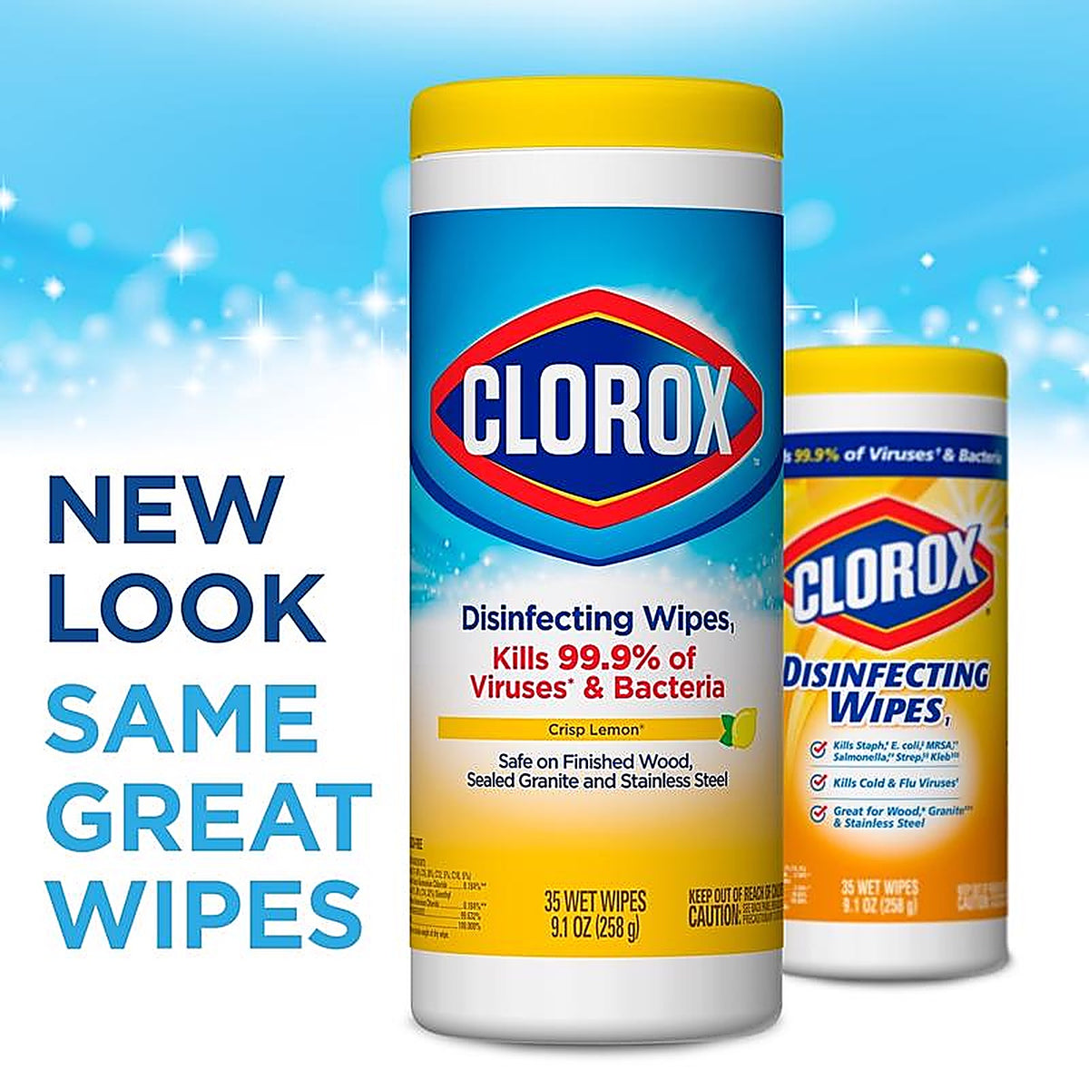 CLOROX 01594 Clorox Lemon Scent Disinfecting Wipes 35 ct 1 pk