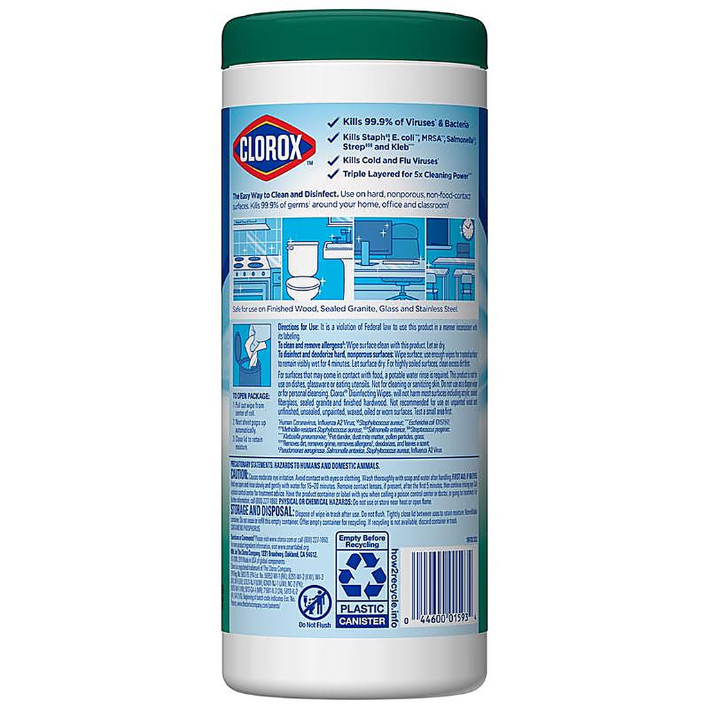 CLOROX 01593 Clorox Fresh Scent Disinfecting Wipes 35 pk