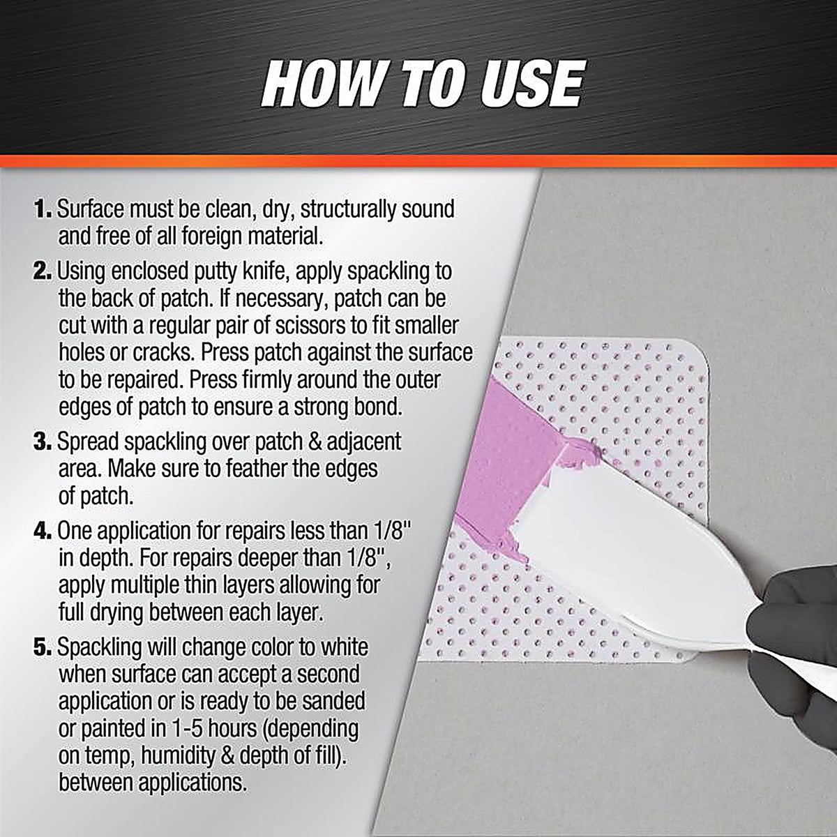 DAP 7079812345 Drydex 3.5 in. L X 6.6 in. W Spackling White Wall Repair Kit