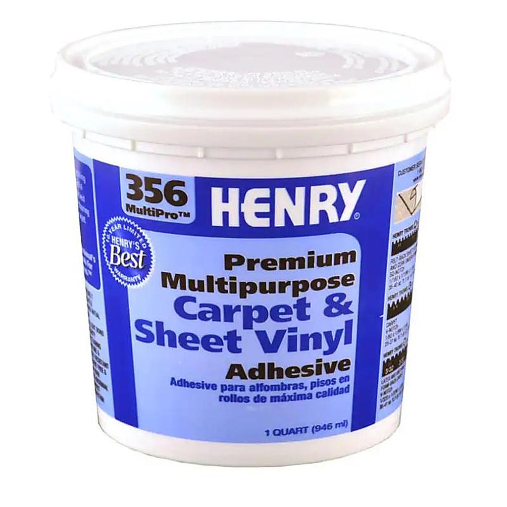 Henry 12072 356 MultiPro Premium Multipurpose High Strength Paste Carpet & Sheet Vinyl Adhesive 1 qt