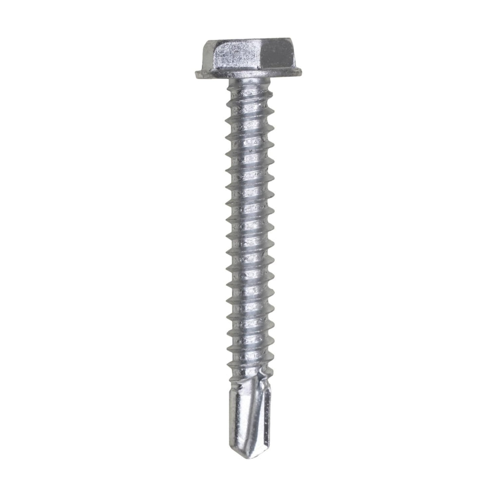 Auveco 11910 #10 X 1-1/2in. Indented Hex Washer Head Number 3 Super Teks Zinc