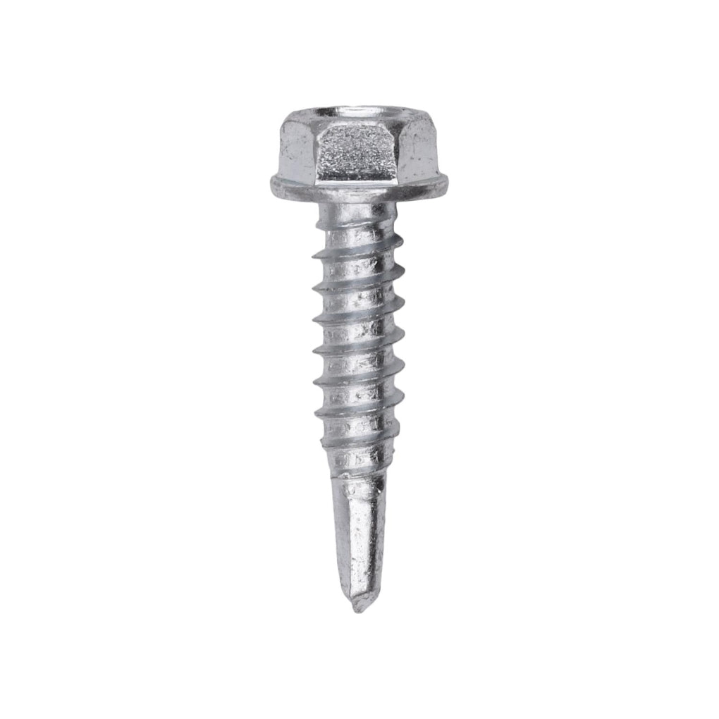Auveco 11911 #12 X 1in. Indented Hex Washer Head Number 3 Super Teks Zinc