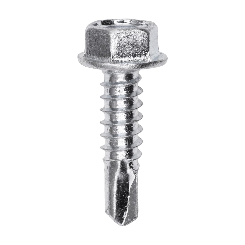 Auveco 11914 #14 X 1in. Indented Hex Washer Head Number 3 Super Teks Zinc