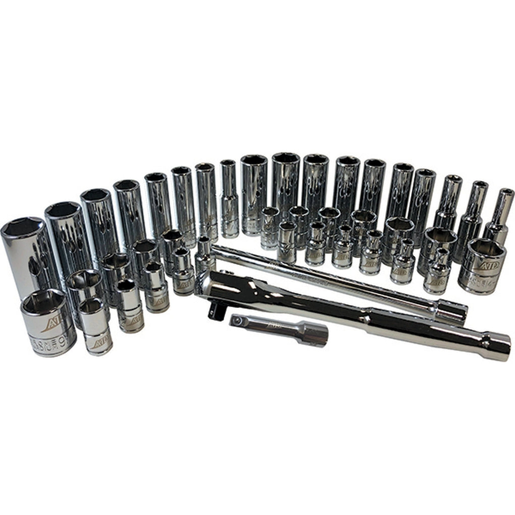 ATD - 1200 - 44 Piece 1/4 Inch Drive 6 Point SAE and Metric Pro Socket Set