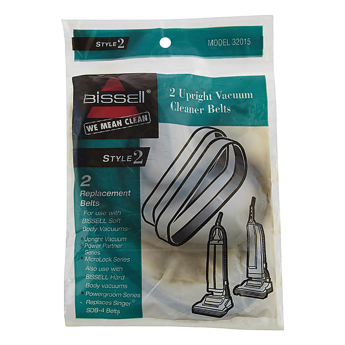 Bissell 32015 Vacuum Belt For Upright Vacuums 2 pk