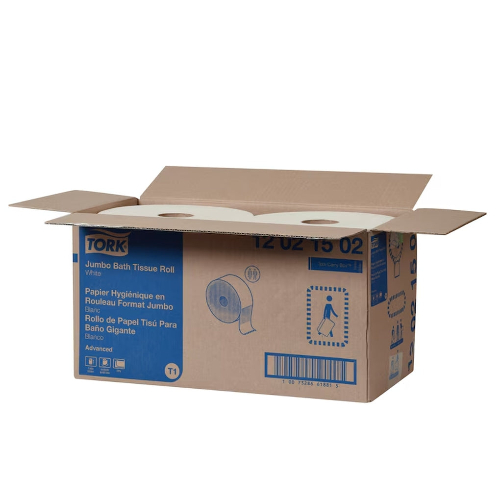 Tork/Essity 12021502 Tork Advanced Bath Tissue Jumbo Roll, 2-Ply, 10 inch Dia., 6/Case