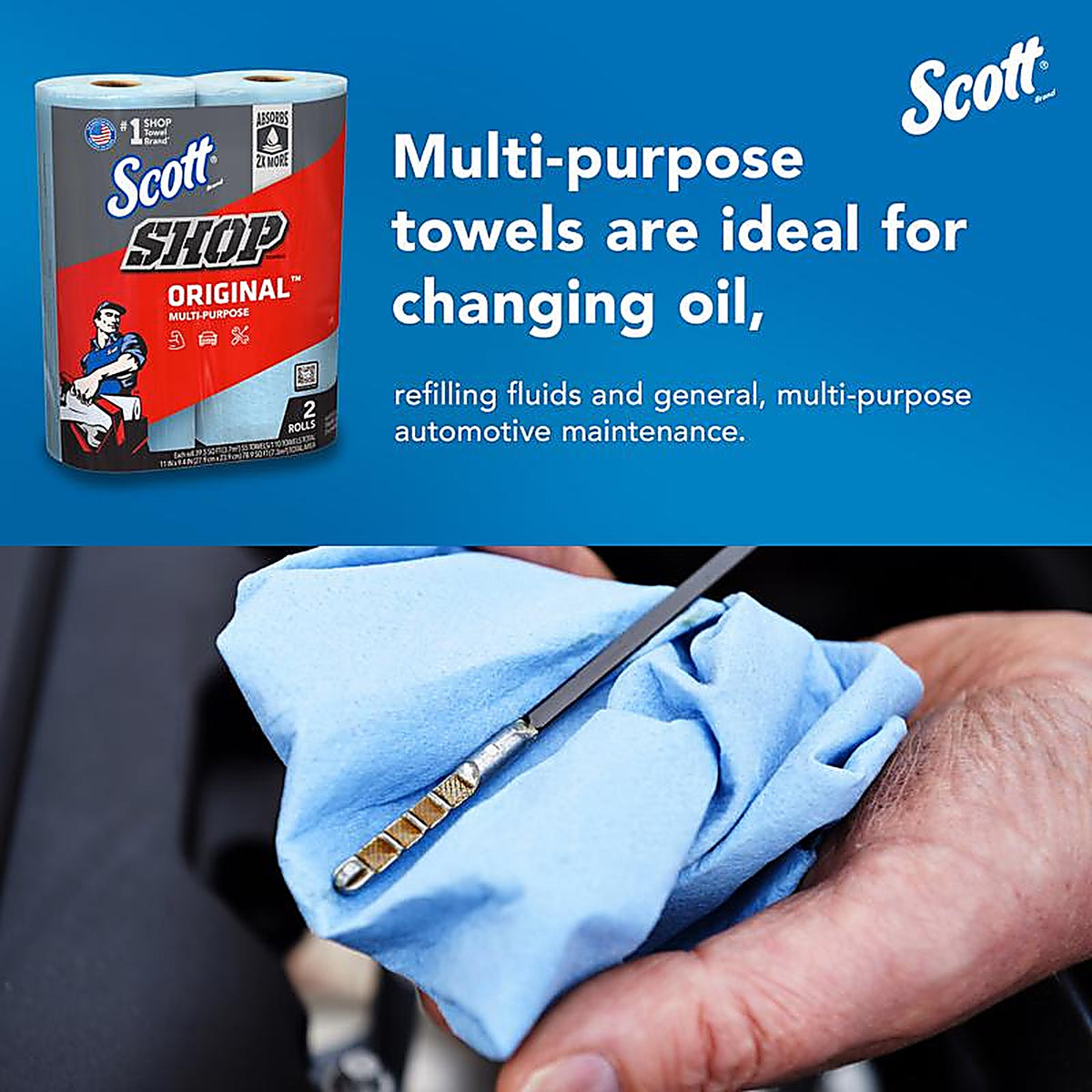 Scott 75040 Original Paper Shop Towels 10.4 in. W X 11 in. L 2 pk