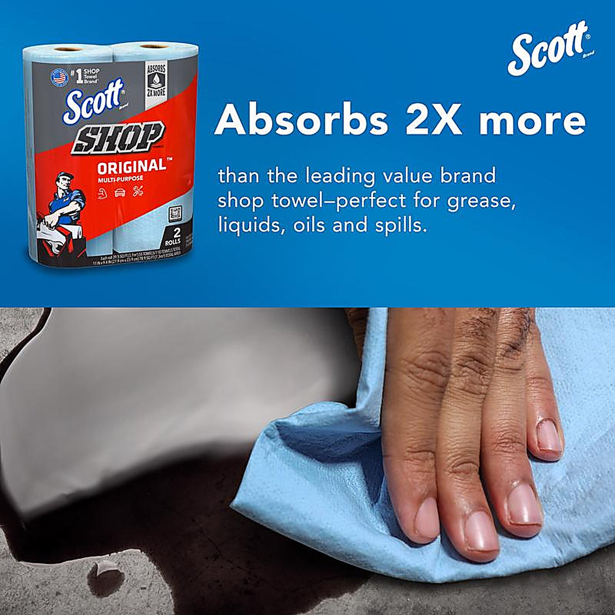 Scott 75040 Original Paper Shop Towels 10.4 in. W X 11 in. L 2 pk