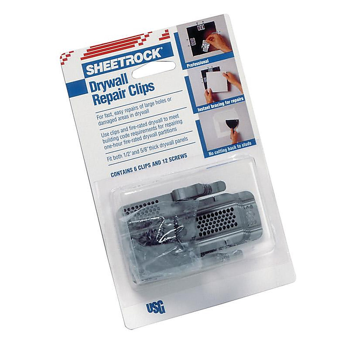 Sheetrock 380161 Reinforced Metal Gray Drywall Repair Clips