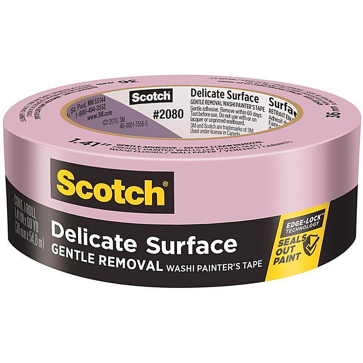 3M 2080-36EC Scotch 1.41in. W X 60 yd L Purple Medium Strength Painters Tape
