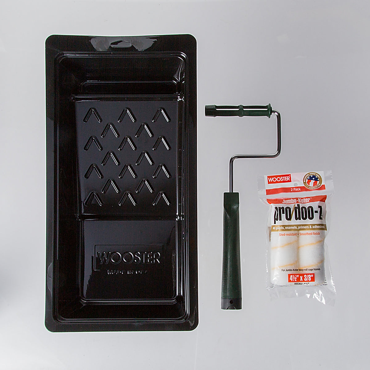Wooster RR393-4-1/2 Koter Pro/Doo-Z 4-1/2 in. W Mini Paint Roller Kit Threaded End