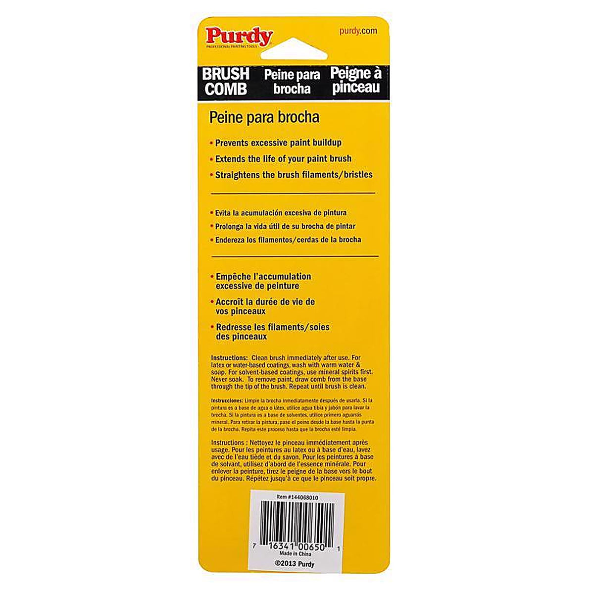 Purdy 144068010 Brush Comb 7 in. L Wood Brush and Roller Cleaning Tool