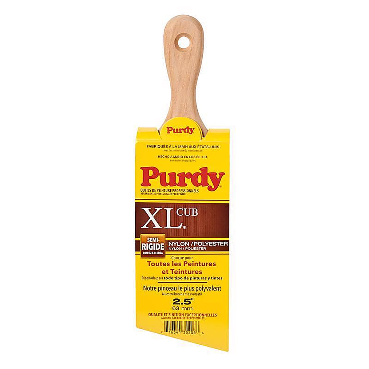 Purdy 144153325 XL Cub 2-1/2 in. Medium Stiff Angle Trim Paint Brush