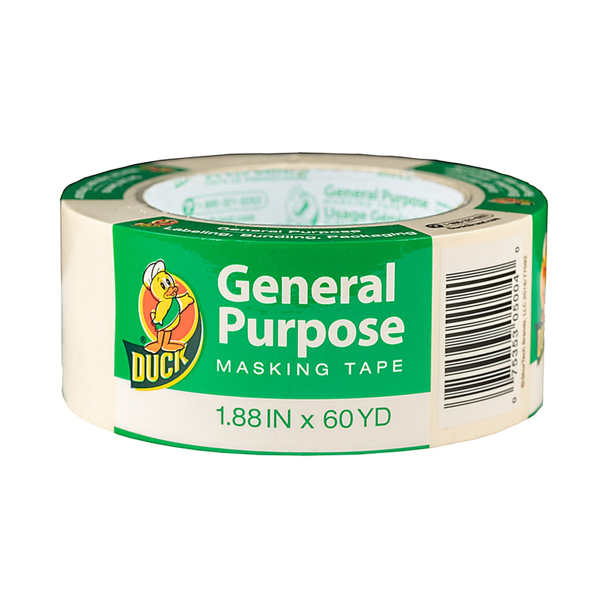 Duck 286504 1.88 in. W x 60 yd. L Beige Regular Strength Masking Tape 1/Pack