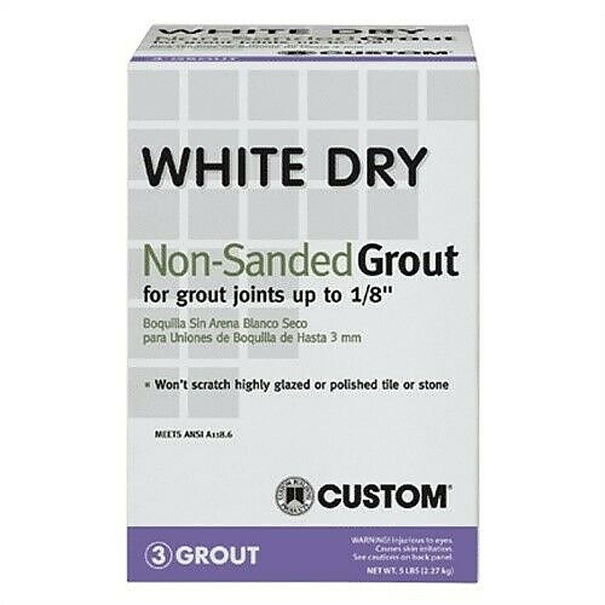 Custom Building Products WDG5-4 White Dry Indoor and Outdoor White Grout 5 lb