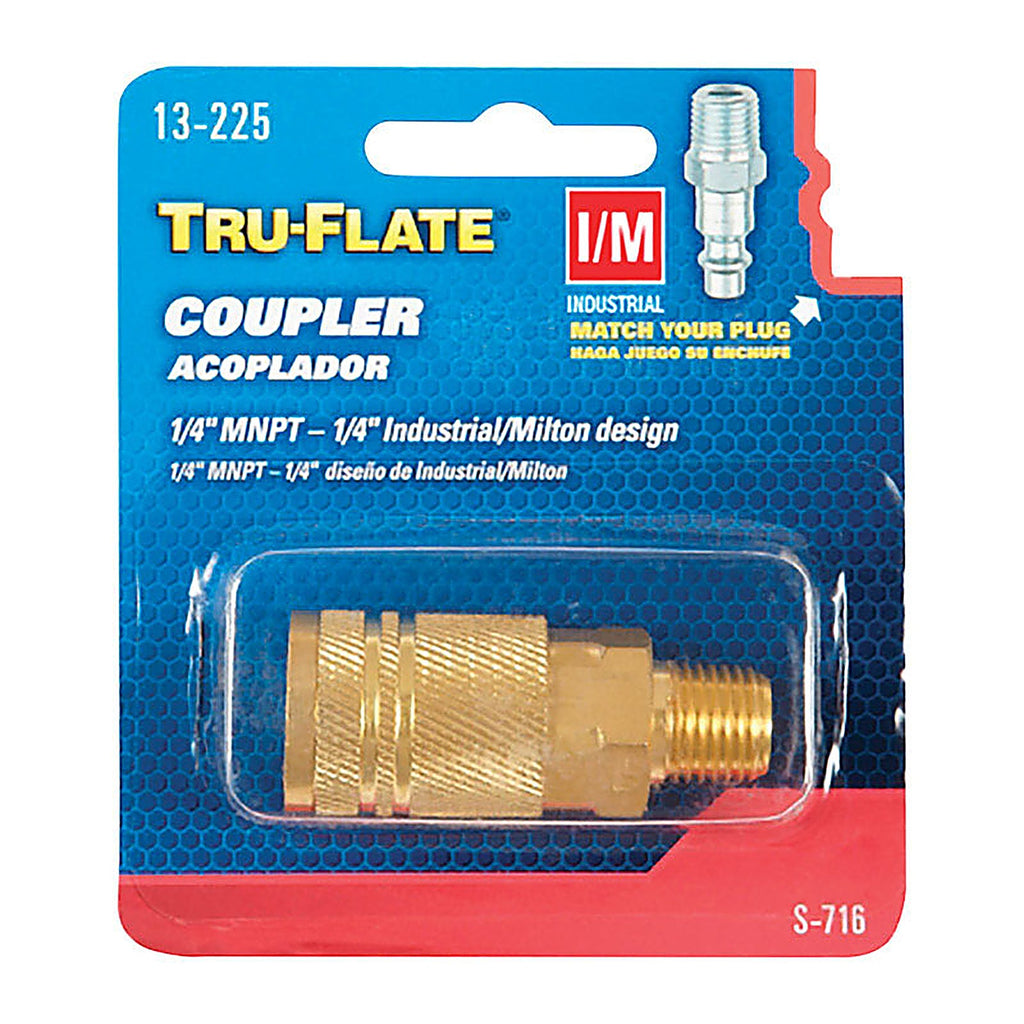 Tru-Flate TRFL13225 Brass Quick Change Coupler 1/4 Male 1 pc