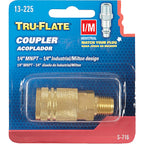 Tru-Flate TRFL13225 Brass Quick Change Coupler 1/4 Male 1 pc