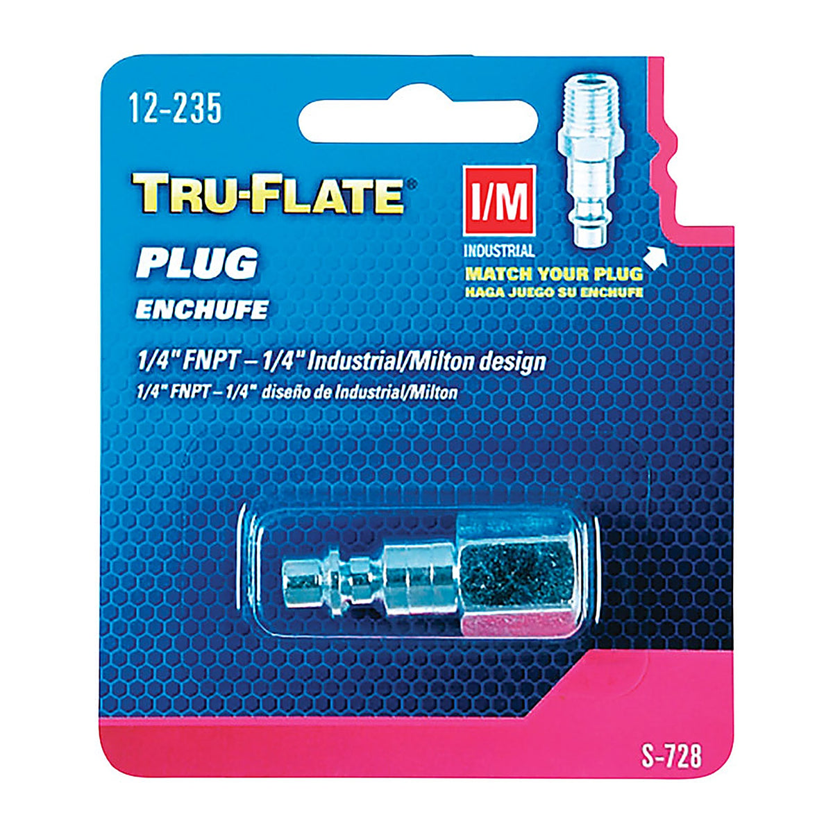 Tru-Flate TRFL12235 Steel Air Plug 1/4 in. Female 1 pc