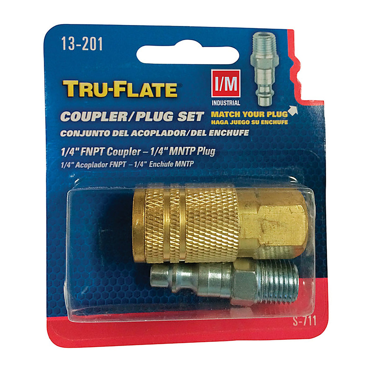 Tru-Flate TRFL13201 Brass/Steel Air Coupler and Plug Set 1/4 in. Female 1 pc