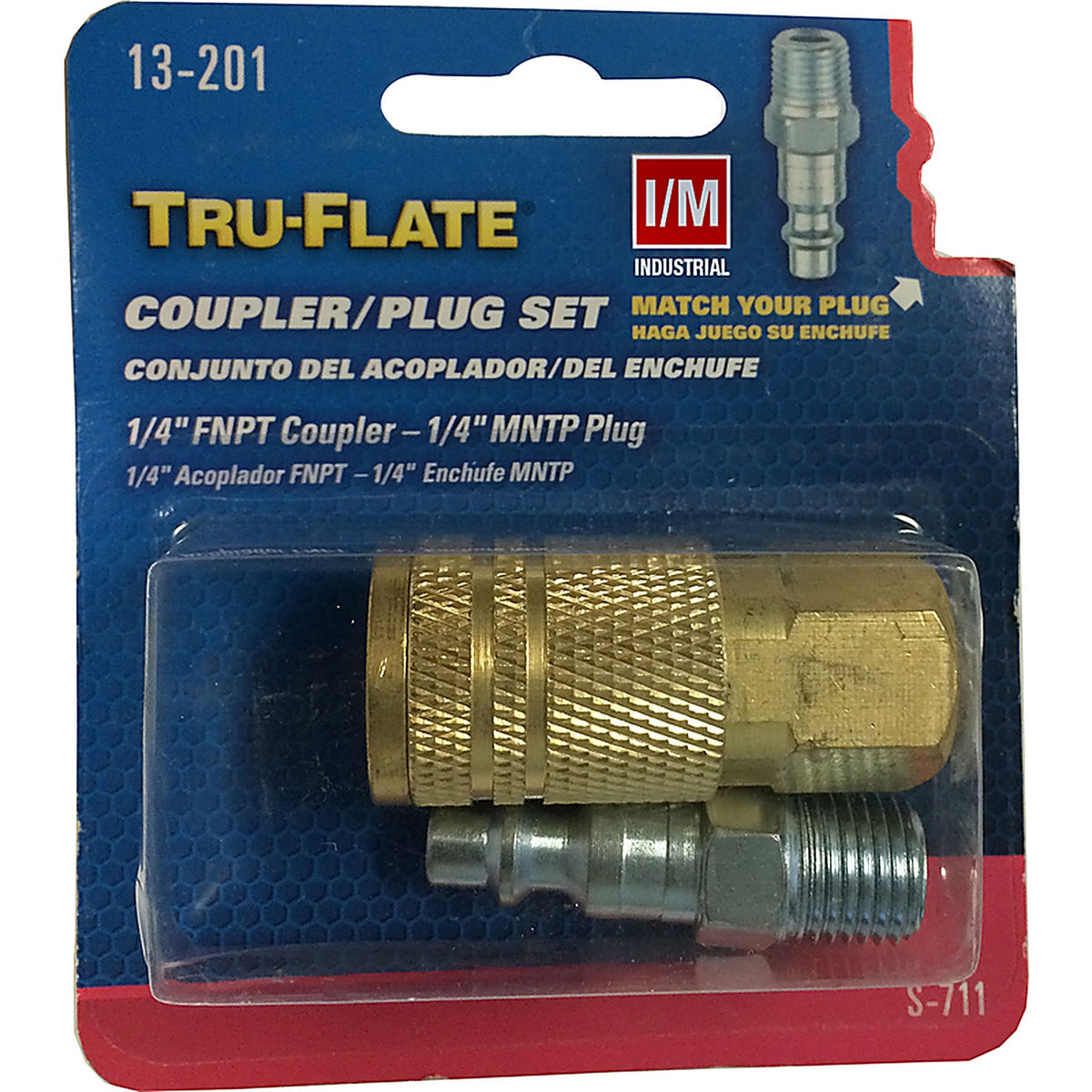 Tru-Flate TRFL13201 Brass/Steel Air Coupler and Plug Set 1/4 in. Female 1 pc