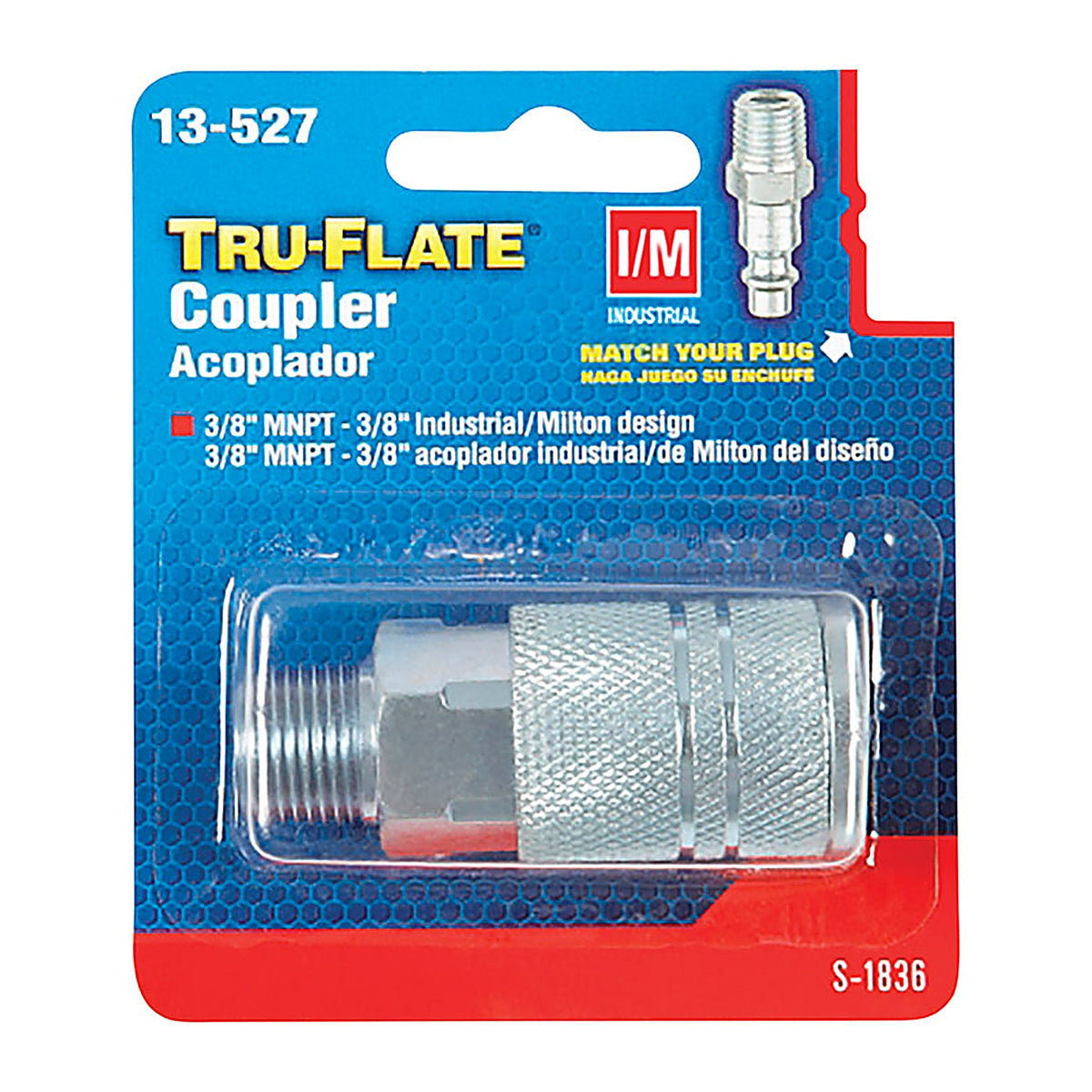 Tru-Flate TRFL13527 Steel Quick Change Coupler 3/8 in. Male 1 pc