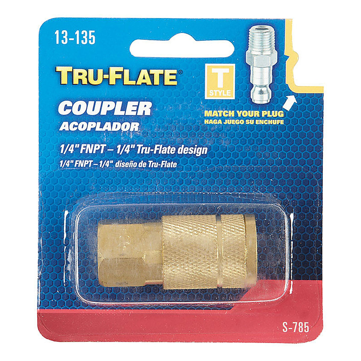 Tru-Flate TRFL13135 Brass Quick Change Coupler 1/4 in. FPT 1 pc