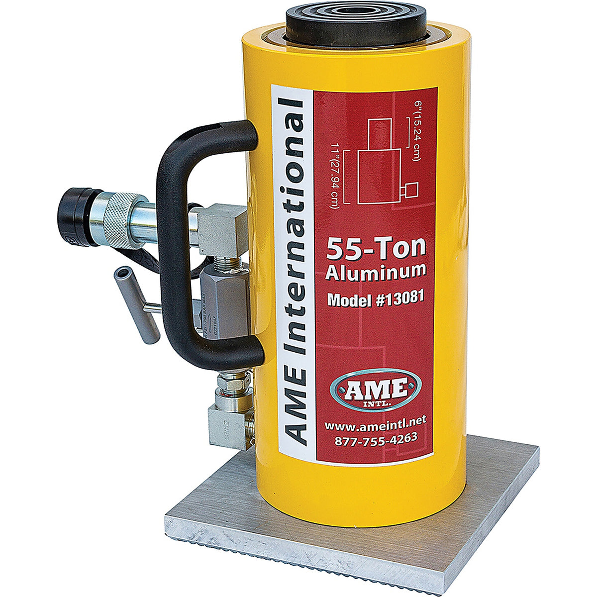 AME - 13081 - 55 Ton Hydraulic Jack Deluxe 6 in Stroke Duo-Ring System