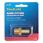 Tru-Flate 21147 Brass Barb Hose Fitting 3/8 in. Male 1/pc.